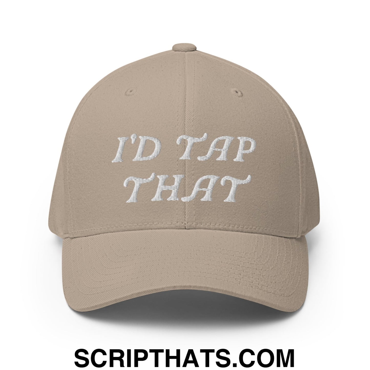 I'd Tap That Embroidered Stretch Fit Golf Hat Khaki
