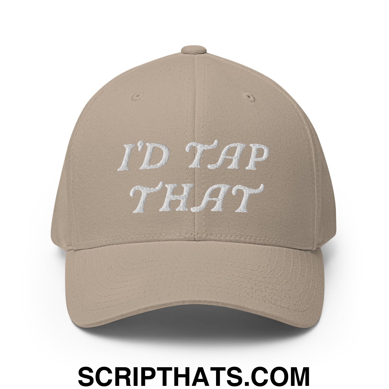 I'd Tap That Embroidered Stretch Fit Golf Hat Khaki