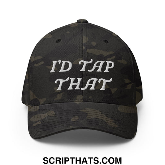 I'd Tap That Embroidered Stretch Fit Golf Hat Multicam Black