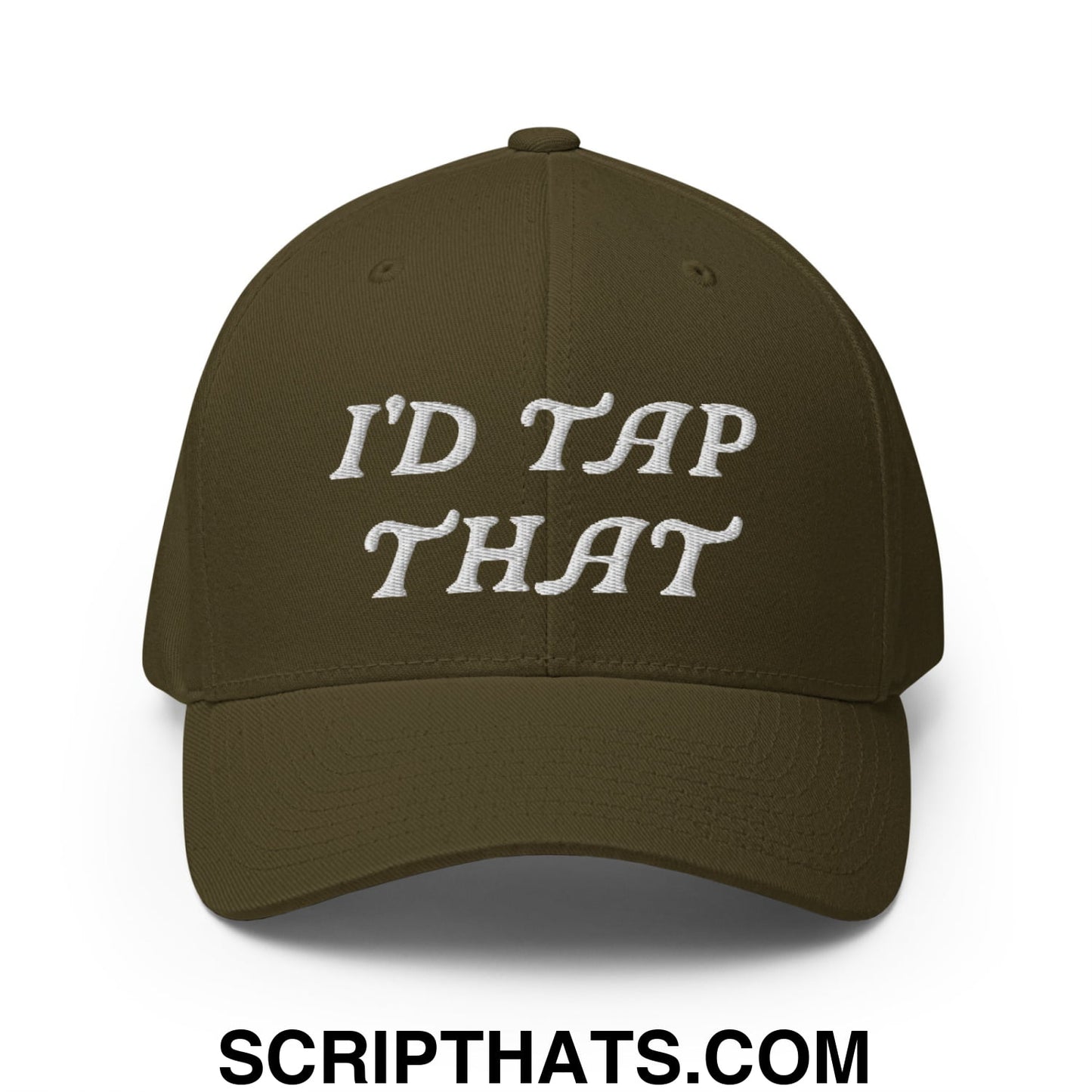 I'd Tap That Embroidered Stretch Fit Golf Hat Olive