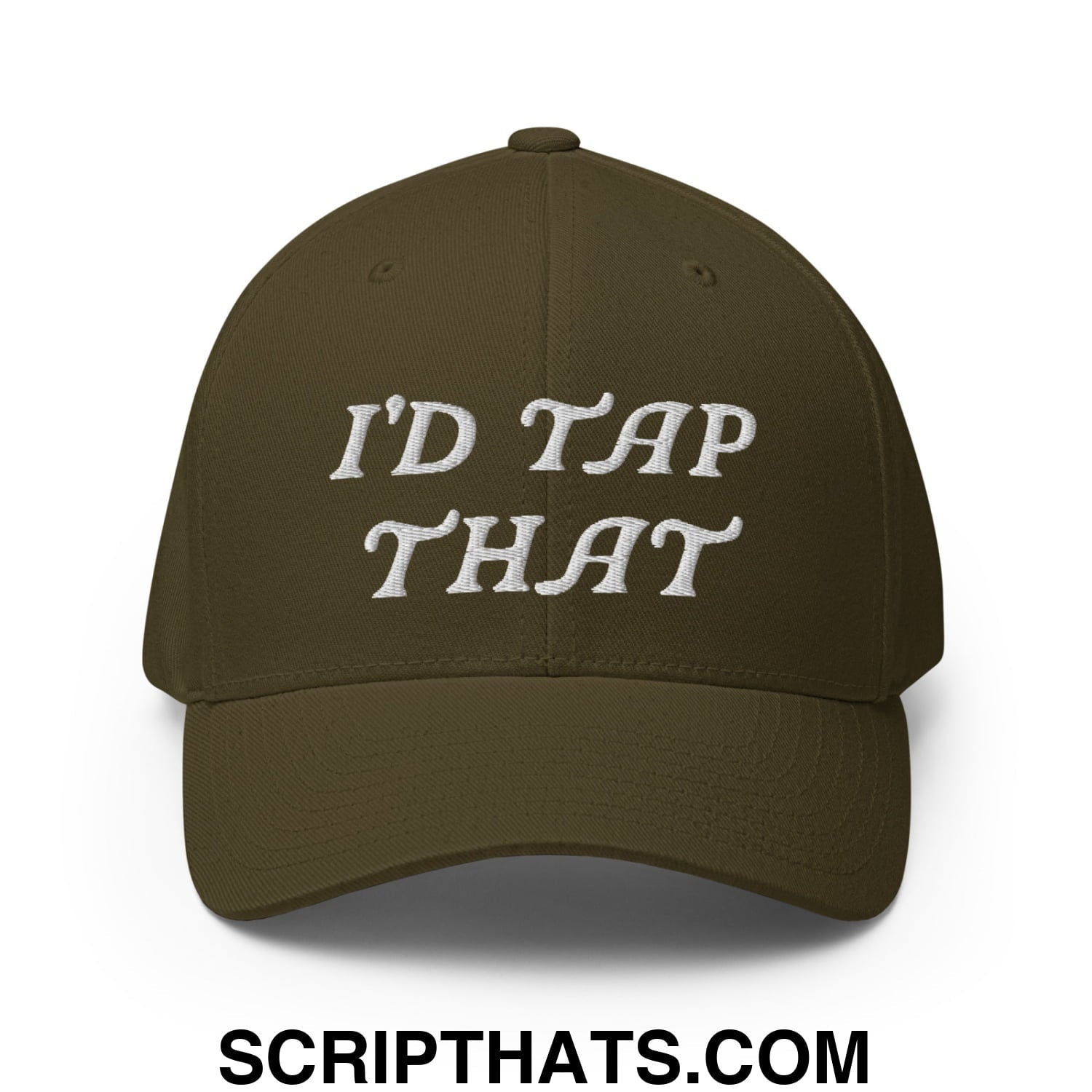 I'd Tap That Embroidered Stretch Fit Golf Hat Olive