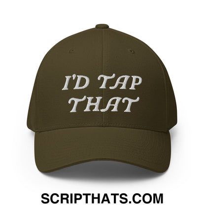 I'd Tap That Embroidered Stretch Fit Golf Hat Olive