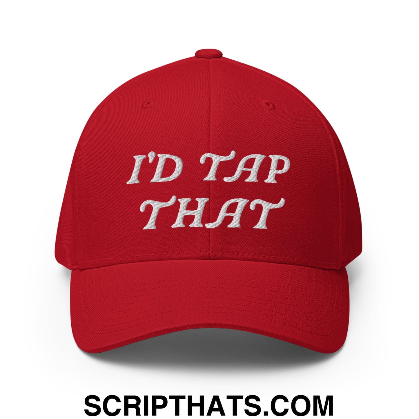 I'd Tap That Embroidered Stretch Fit Golf Hat Red