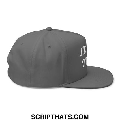 I'd Tap That Flat Brim Bill 5 Panel Golf Snapback Hat Grey