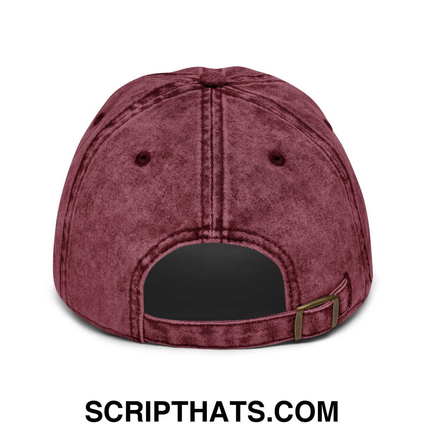 I'm Coming to the Cottage Embroidered Unstructured Denim Dad Hat Maroon