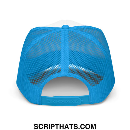 I'm Eggscellent Regular Show Embroidered Foam Trucker Hat Blue White Blue