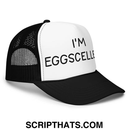 I'm Eggscellent Regular Show Embroidered Foam Trucker Hat Black White Black