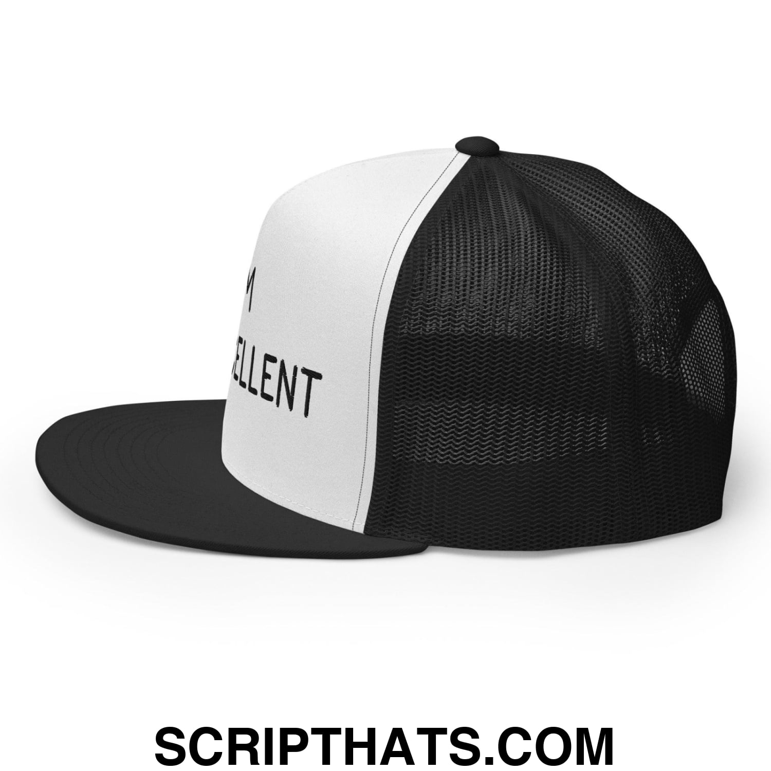 I'm Eggscellent Regular Trucker Show Hat Black White Black