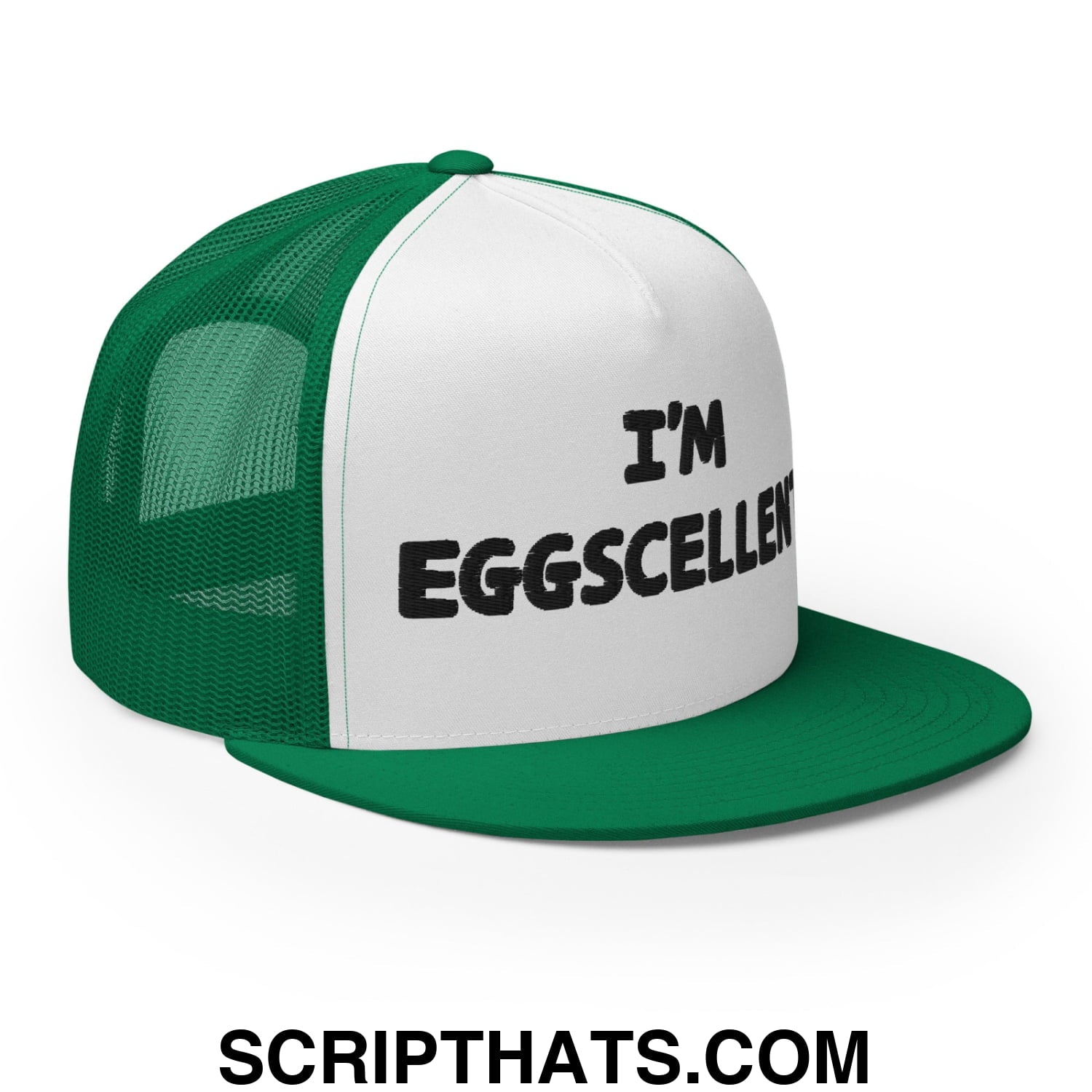 I'm Eggscellent Regular Trucker Show Hat Kelly White Kelly
