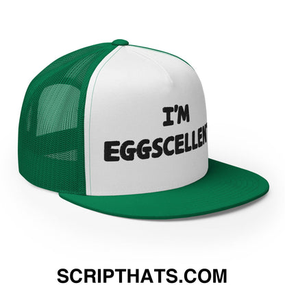 I'm Eggscellent Regular Trucker Show Hat Kelly White Kelly