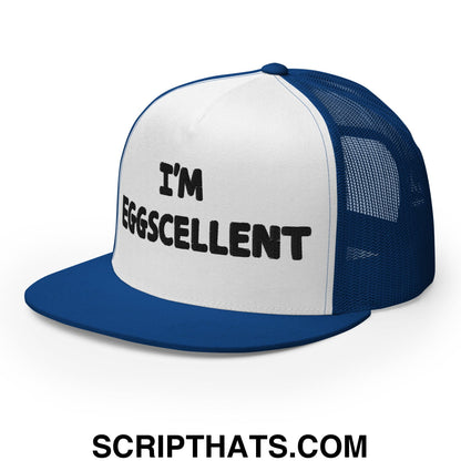 I'm Eggscellent Regular Trucker Show Hat Royal White Royal
