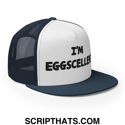 I'm Eggscellent Regular Trucker Show Hat Navy White Navy