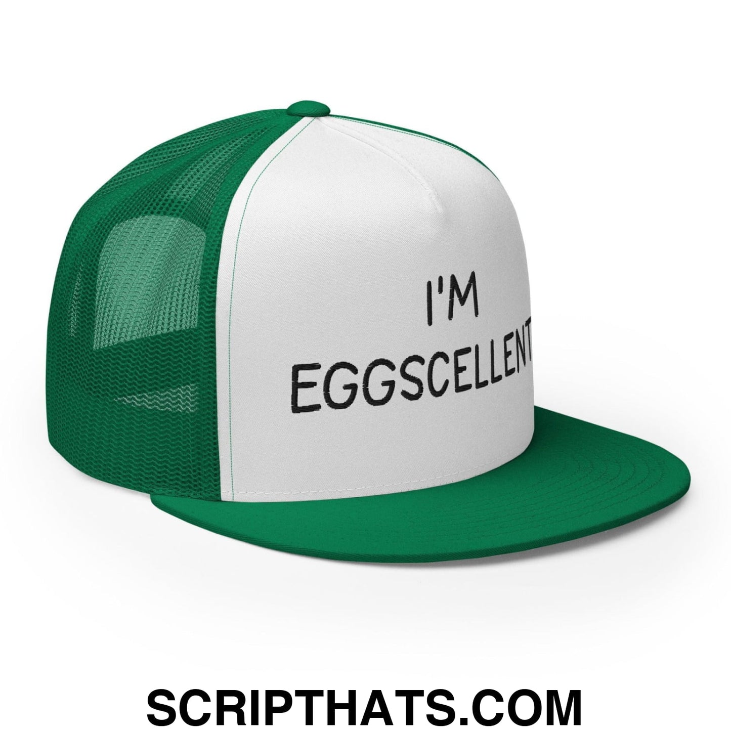 I'm Eggscellent Regular Trucker Show Hat Kelly White Kelly