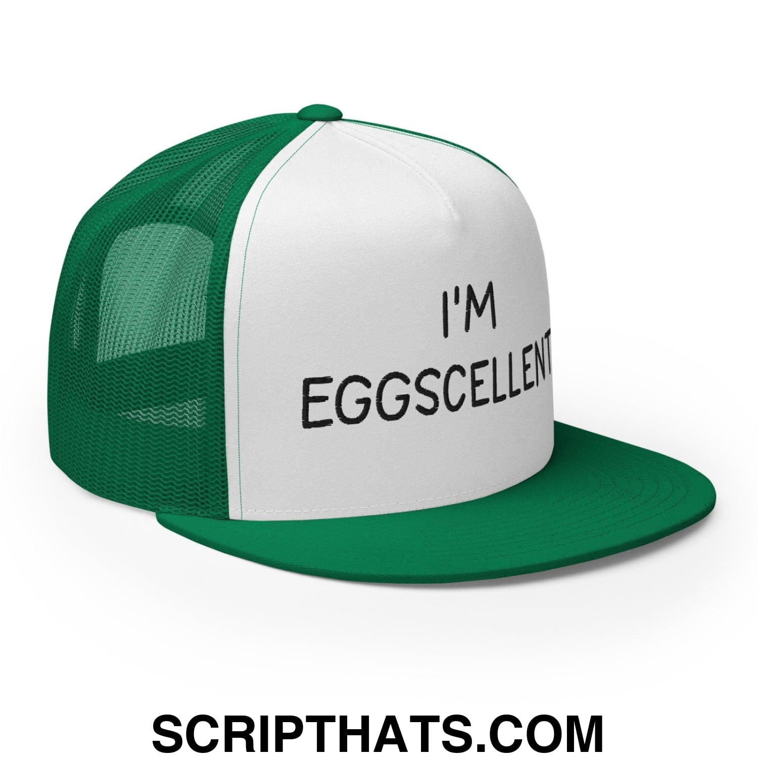 I'm Eggscellent Regular Trucker Show Hat Kelly White Kelly