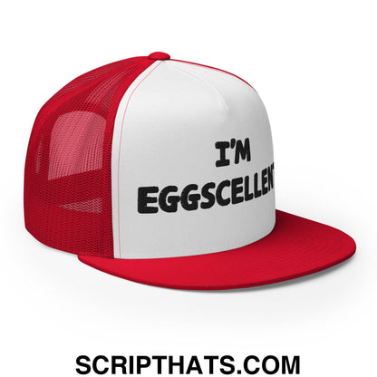 I'm Eggscellent Regular Trucker Show Hat Red White Red