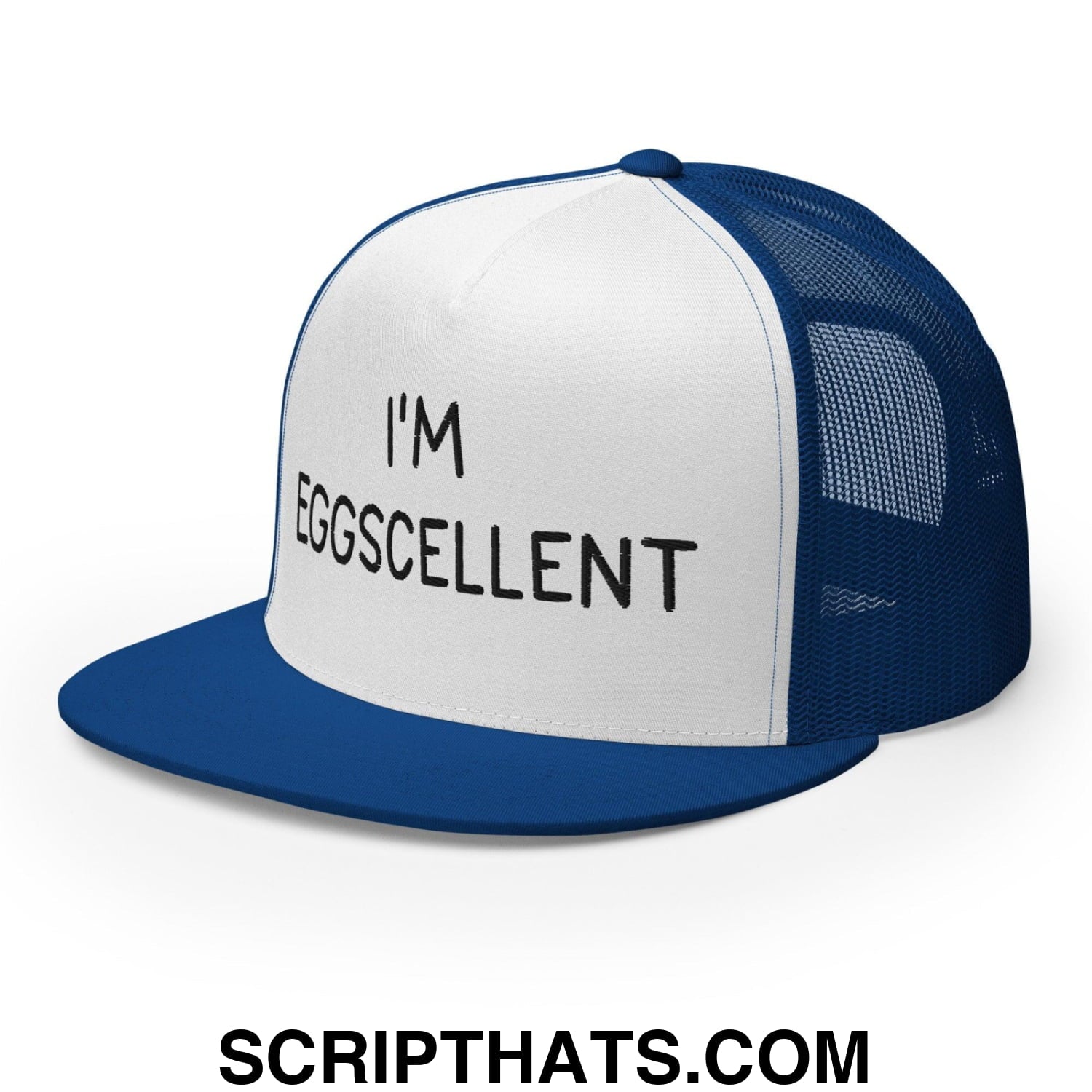 I'm Eggscellent Regular Trucker Show Hat Royal White Royal