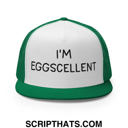 I'm Eggscellent Regular Trucker Show Hat Kelly White Kelly