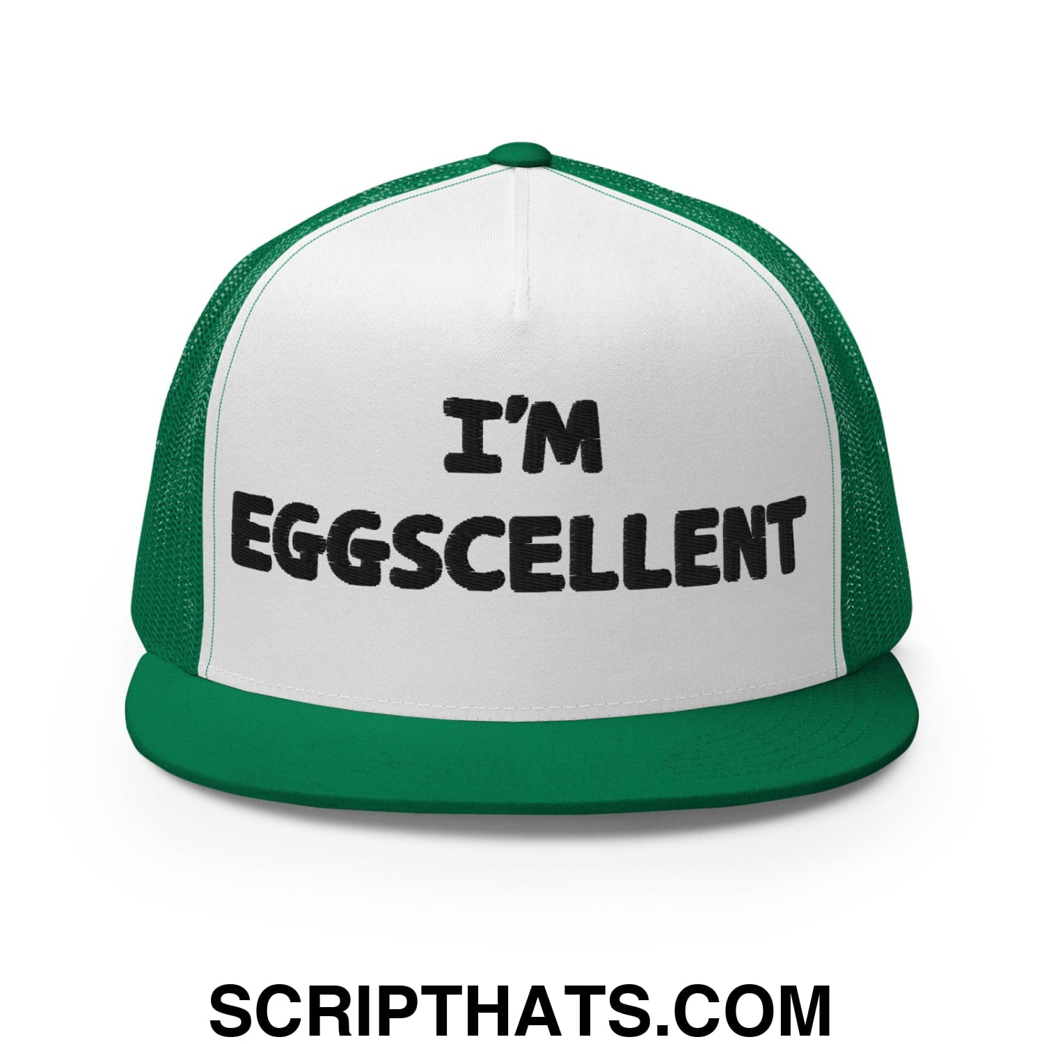 I'm Eggscellent Regular Trucker Show Hat Kelly White Kelly