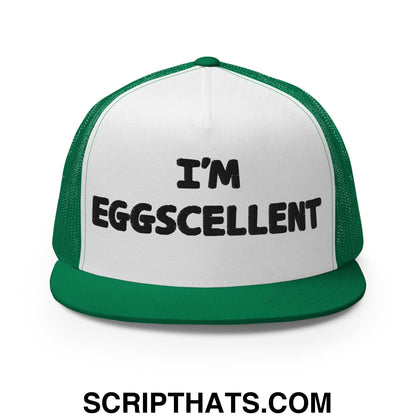 I'm Eggscellent Regular Trucker Show Hat Kelly White Kelly