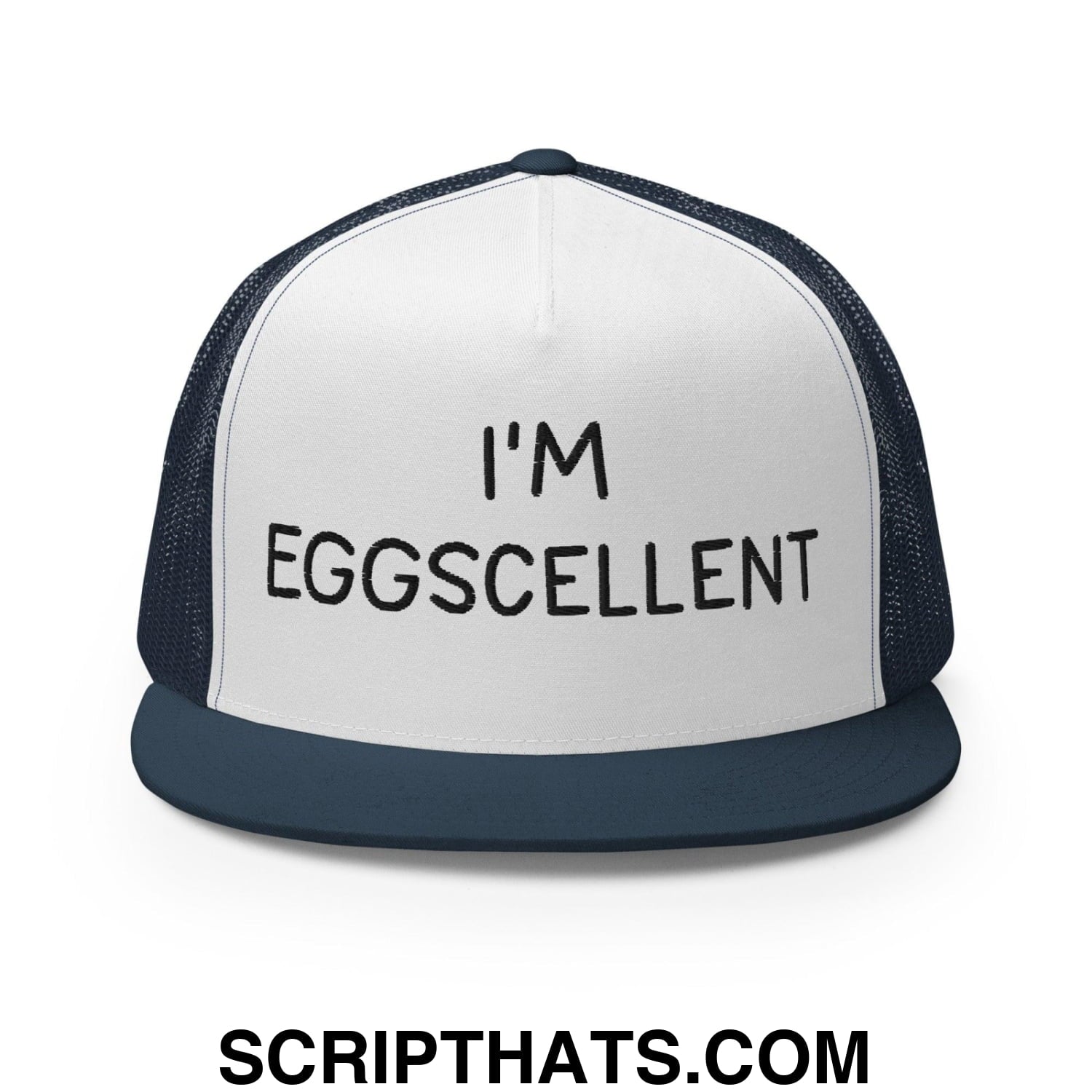 I'm Eggscellent Regular Trucker Show Hat Navy White Navy