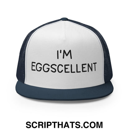 I'm Eggscellent Regular Trucker Show Hat Navy White Navy