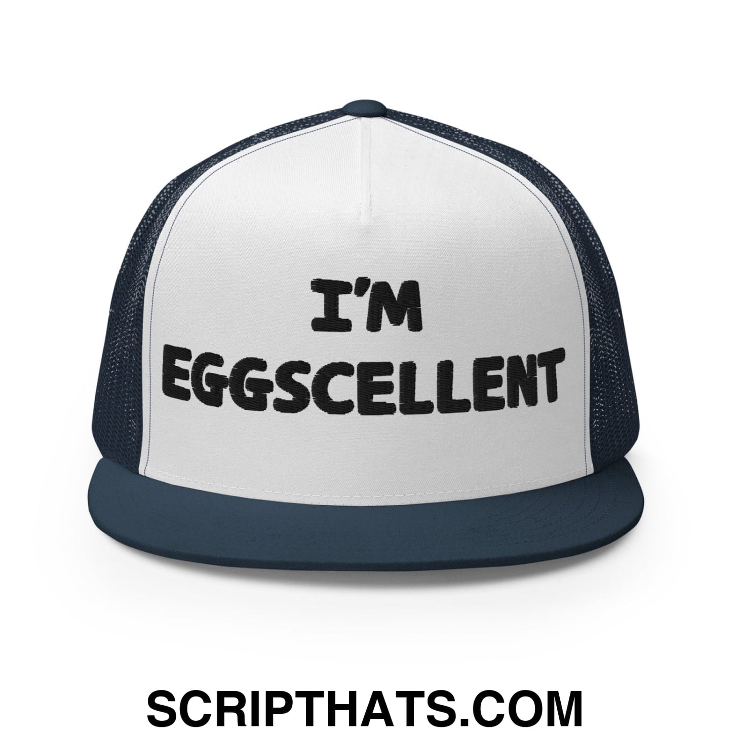 I'm Eggscellent Regular Trucker Show Hat Navy White Navy