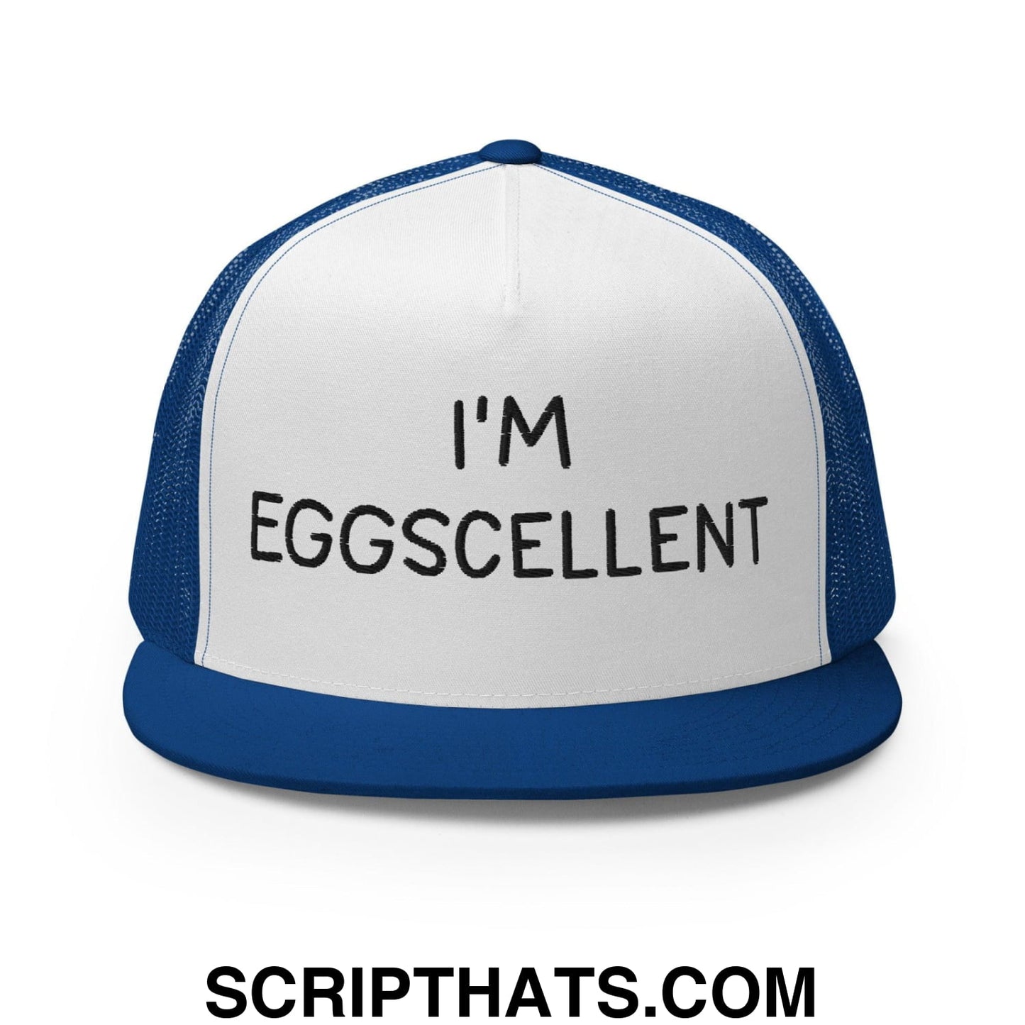I'm Eggscellent Regular Trucker Show Hat Royal White Royal