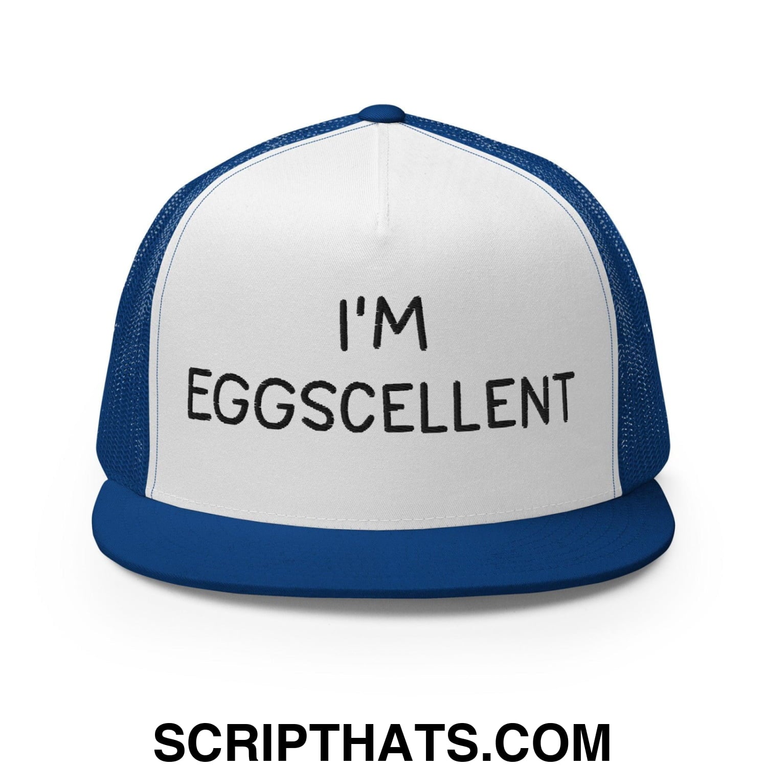 I'm Eggscellent Regular Trucker Show Hat Royal White Royal