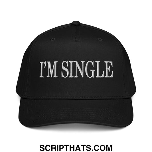 I'm Single Embroidered Baseball Snapback Hat Black