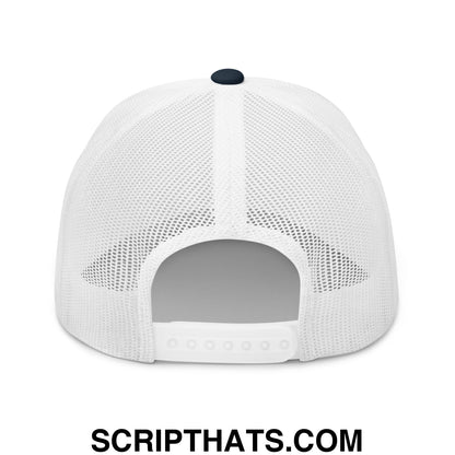 I'm So Excited to Drink that I'm Shaking! Embroidered Mesh Trucker Hat Navy White