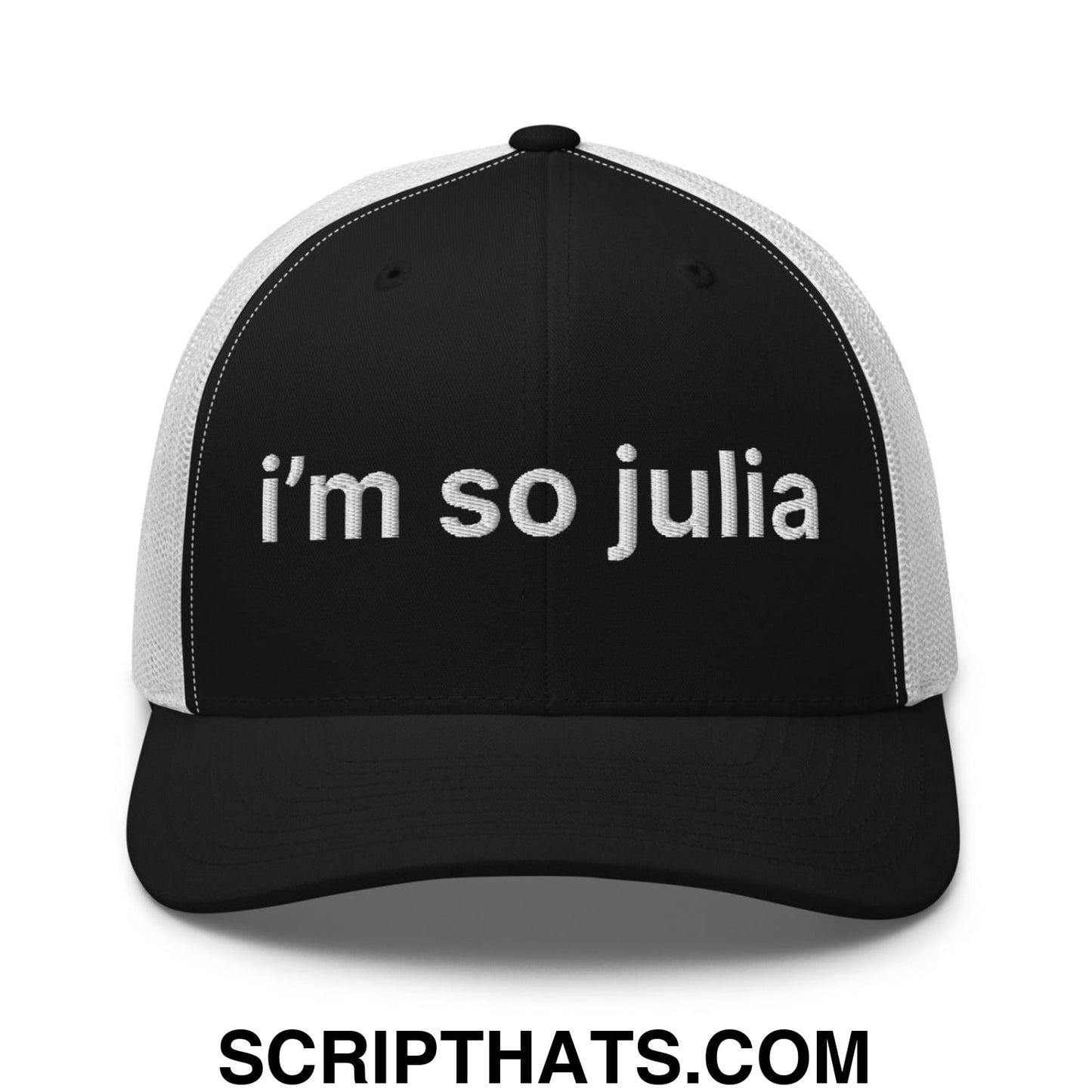 I'm So Julia Retro Trucker Hat Black White