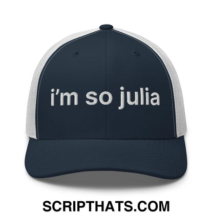 I'm So Julia Retro Trucker Hat Navy White