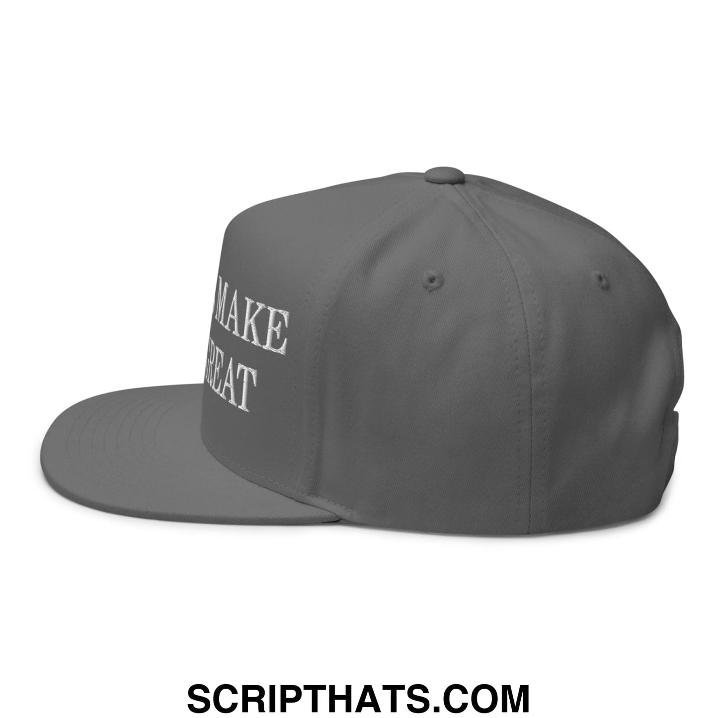 Immigrants Make America Great Embroidered 5 Panel Flat Bill Brim Snapback Hat Grey