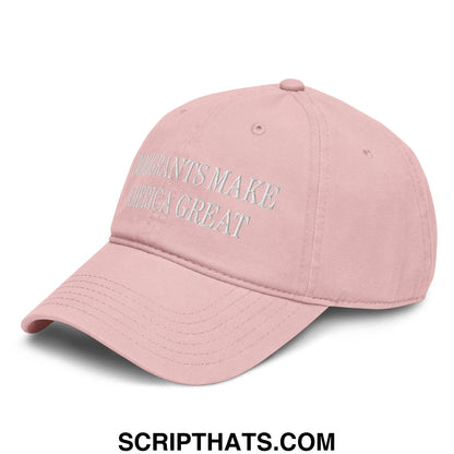 Immigrants Make America Great Embroidered Baseball Dad Hat Dusty Rose