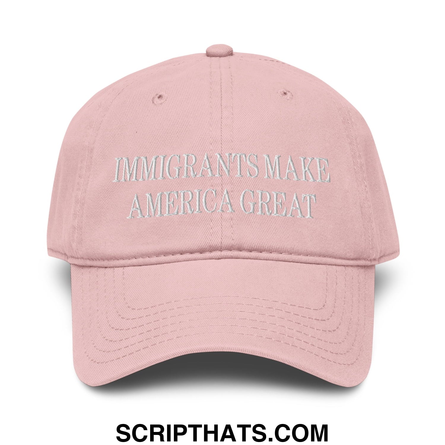 Immigrants Make America Great Embroidered Baseball Dad Hat Dusty Rose