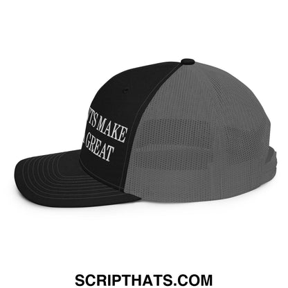 Immigrants Make America Great Embroidered Classic Mesh Trucker Hat Black Charcoal