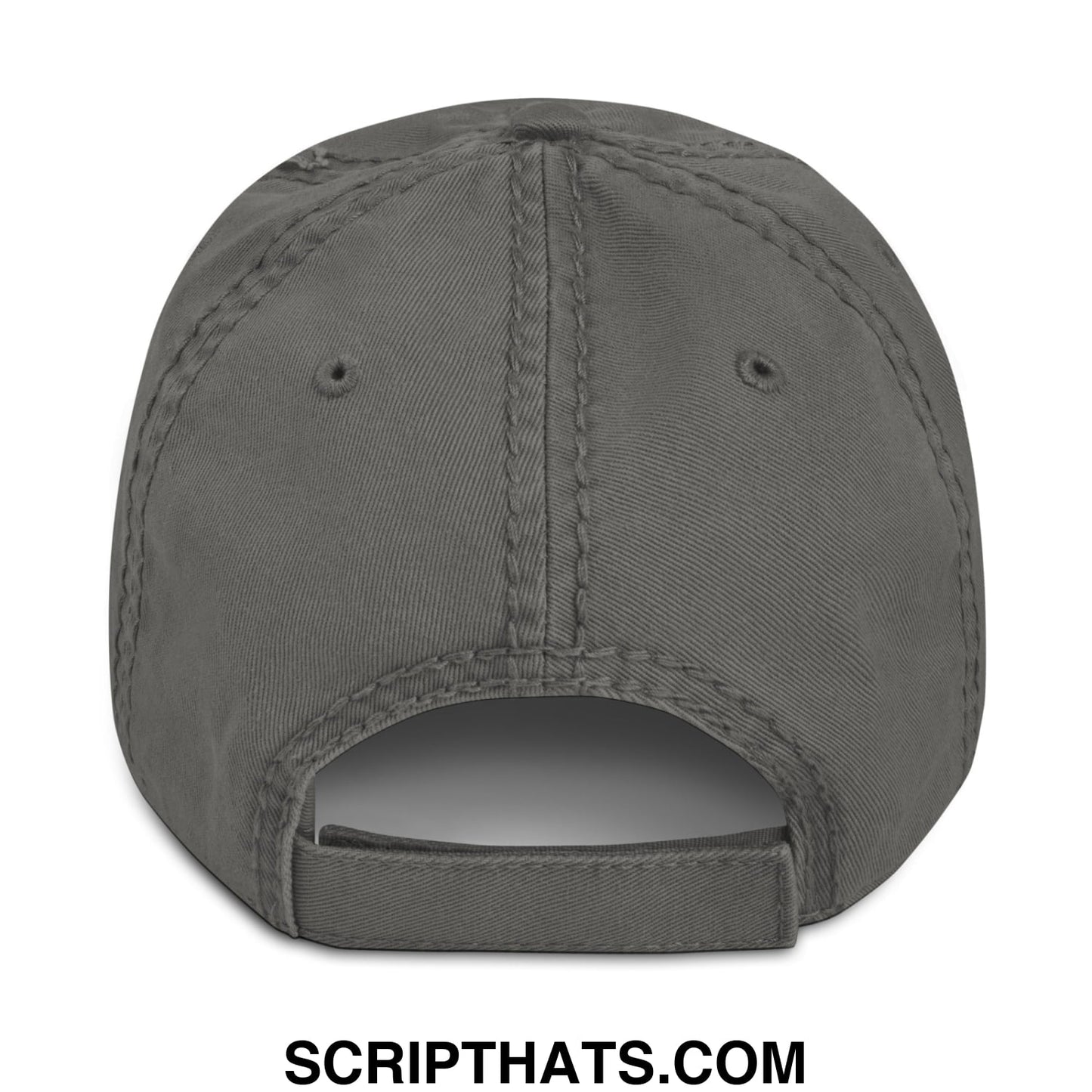 Immigrants Make America Great Embroidered Distressed Dad Hat Charcoal Grey