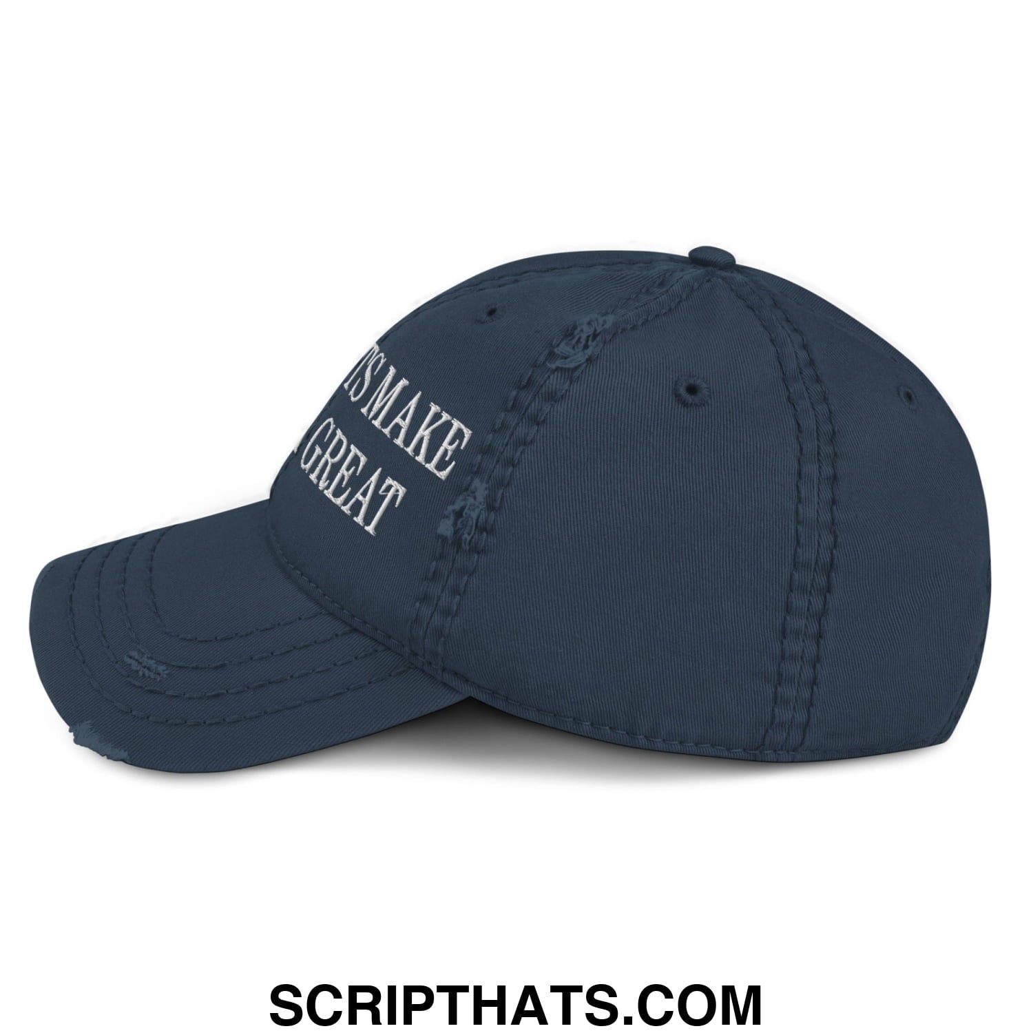 Immigrants Make America Great Embroidered Distressed Dad Hat Navy