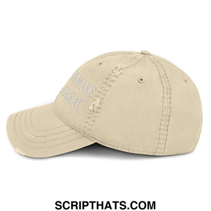 Immigrants Make America Great Embroidered Distressed Dad Hat Khaki