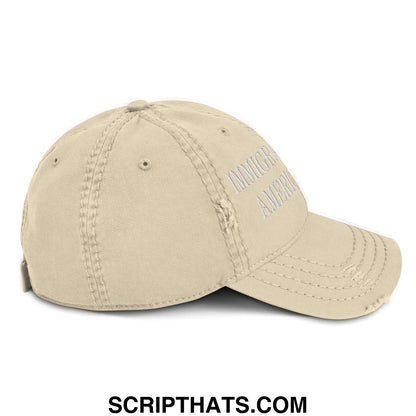 Immigrants Make America Great Embroidered Distressed Dad Hat Khaki