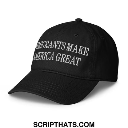 Immigrants Make America Great Embroidered Low Profile Dad Hat Black