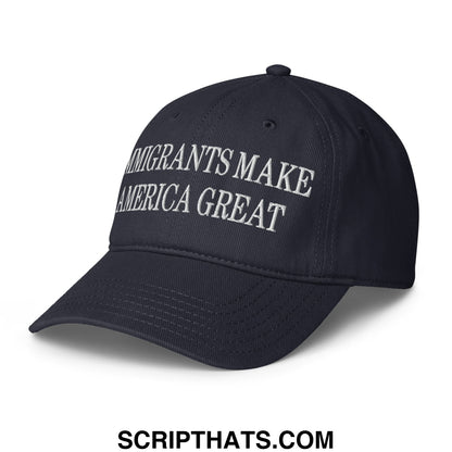 Immigrants Make America Great Embroidered Low Profile Dad Hat Dark Navy