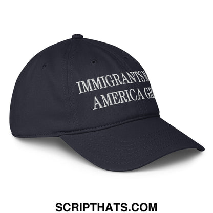 Immigrants Make America Great Embroidered Low Profile Dad Hat Dark Navy
