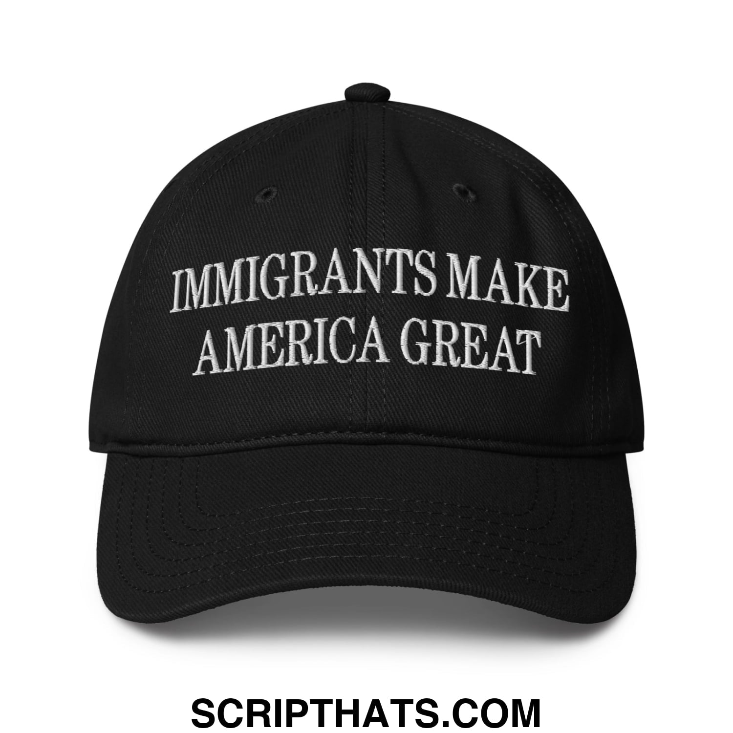 Immigrants Make America Great Embroidered Low Profile Dad Hat Black