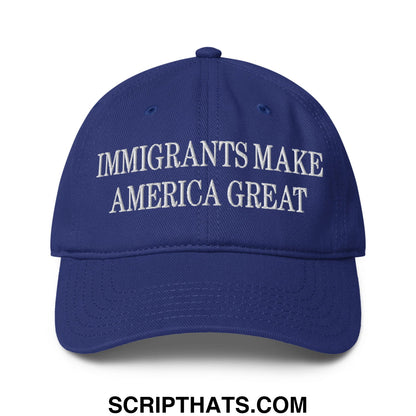 Immigrants Make America Great Embroidered Low Profile Dad Hat Royal