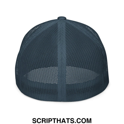 Immigrants Make America Great Embroidered Stretch Fit Mesh Trucker Hat Navy