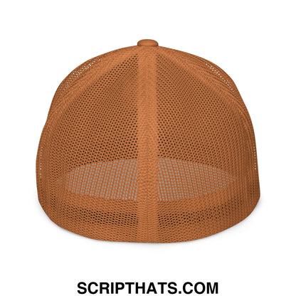 Immigrants Make America Great Embroidered Stretch Fit Mesh Trucker Hat Caramel