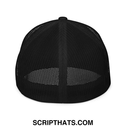 Immigrants Make America Great Embroidered Stretch Fit Mesh Trucker Hat Black