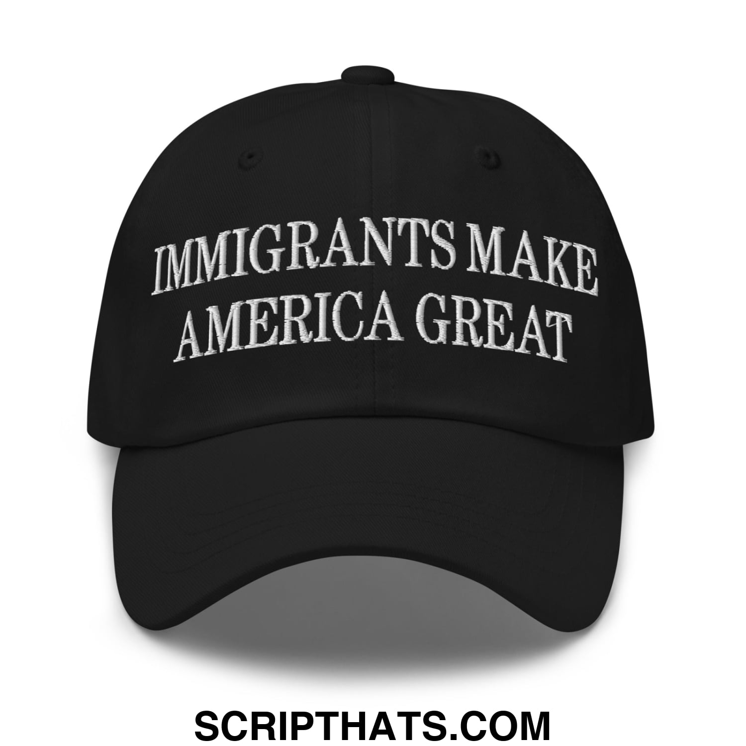 Immigrants Make America Great Embroidered Unstructured Dad Hat Black