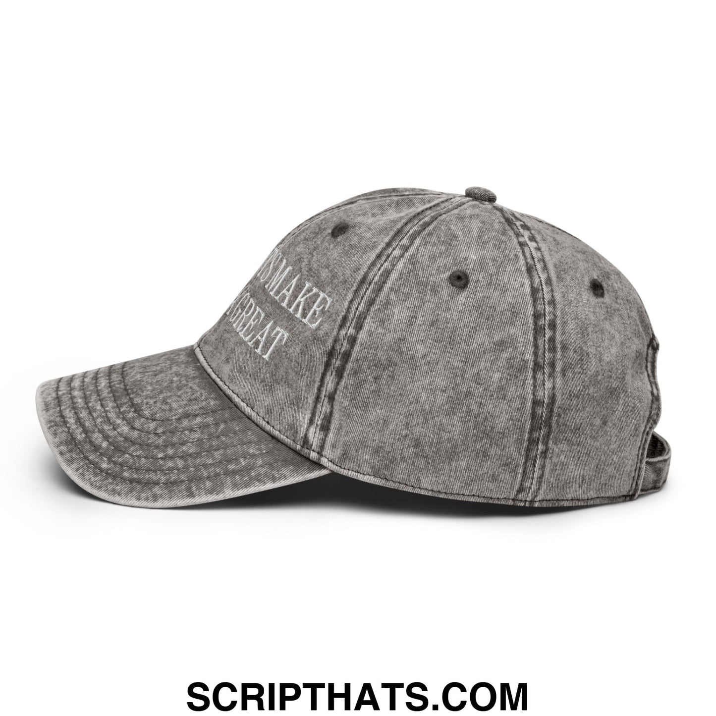 Immigrants Make America Great Embroidered Unstructured Denim Dad Hat Charcoal Grey